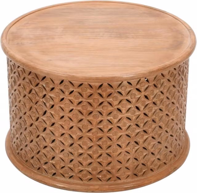 IH Design Round Mango Wood Coffee Table in Brown