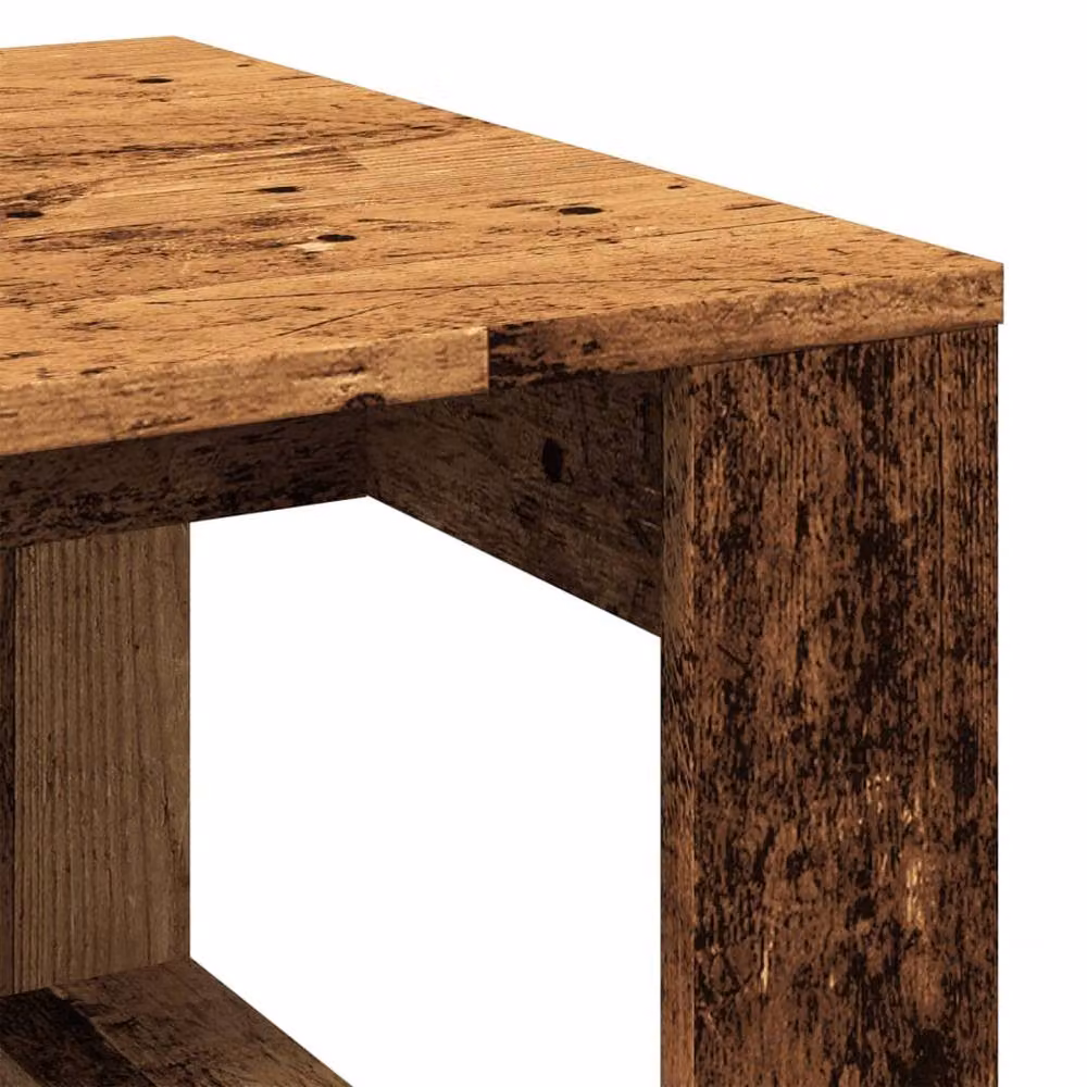 Berkfield Home Rustic Old Wood Side Table in Brown, W/D/H: 50 x 50 x 35 cm – 5