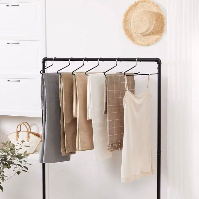 SONGMICS Set of 20 Non-Slip Metal Trouser and Slack Hangers in Black