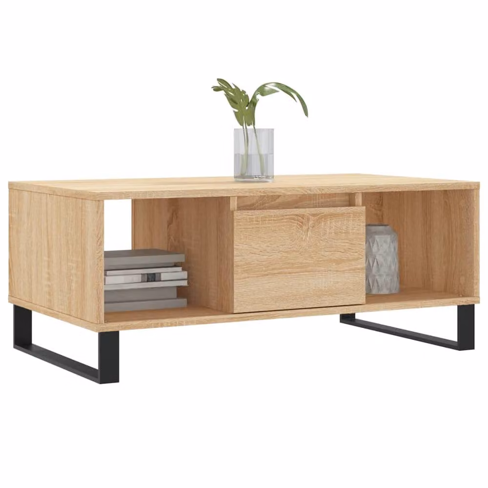 Berkfield Home Sonoma Oak Coffee Table in Light Tan, W: 90 cm, D: 50 cm, H: 36.5 cm – 3