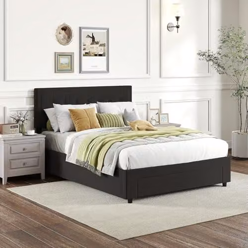 HOMCOM Black Velvet Upholstered Double Ottoman Bed with Lift-Up Storage Base, W: 140 cm, D: 190 cm, H: 95 cm – 9