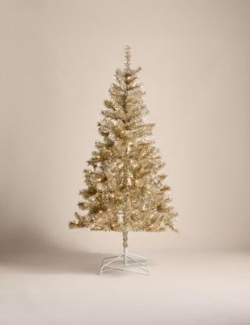 M&S 6ft Champagne Christmas Tree in Gold and Beige