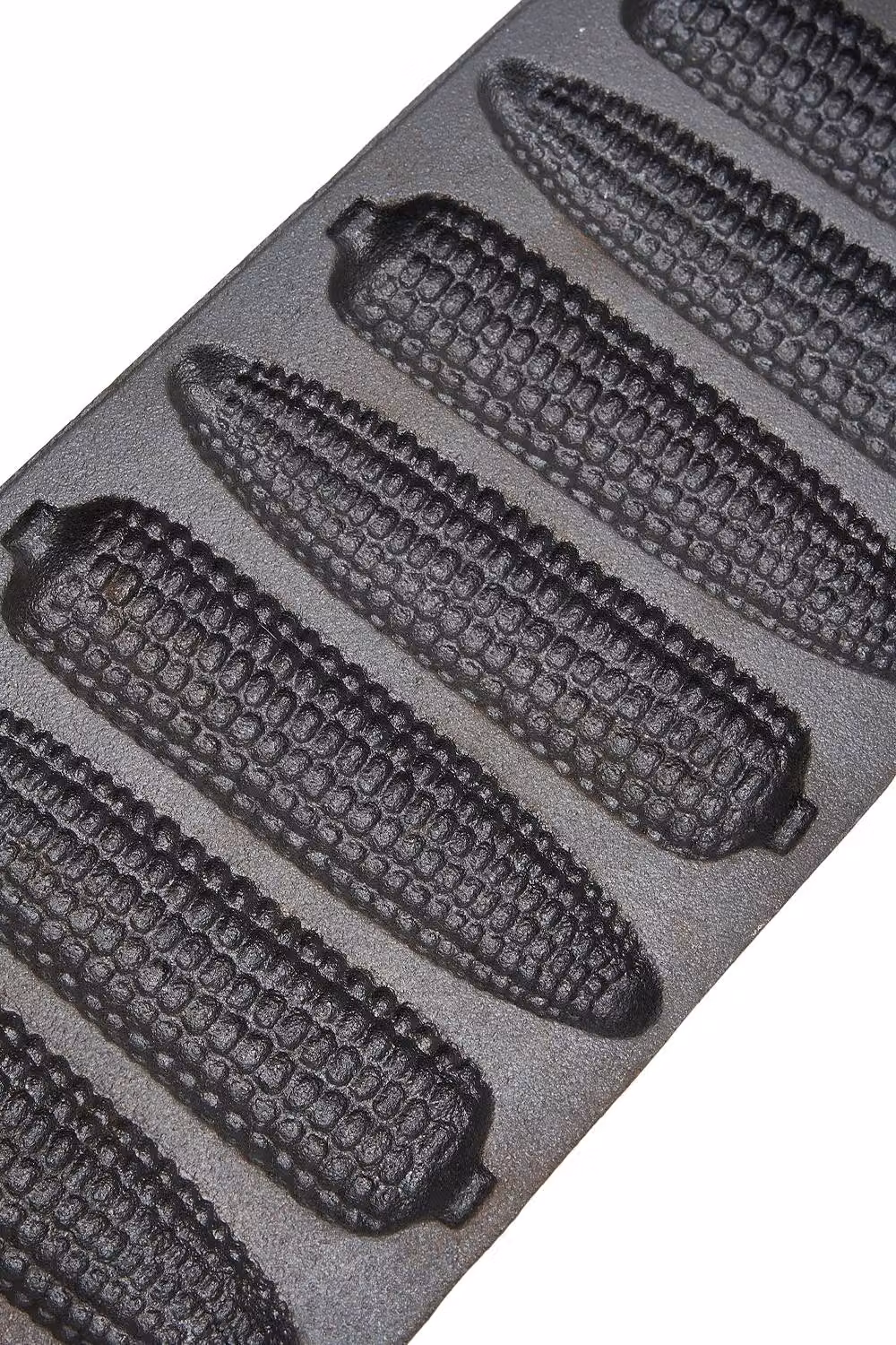 Garden Sanctuary Uncoated Cast Iron Double-Handled Corn Grill Pan in Black – 6
