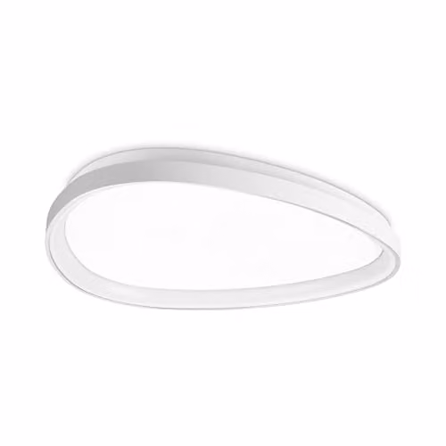 Netlighting Gemini DALI Integrated LED Semi Flush Ceiling Light, White, 3650Lm, 3000K, Diameter: 61 cm
