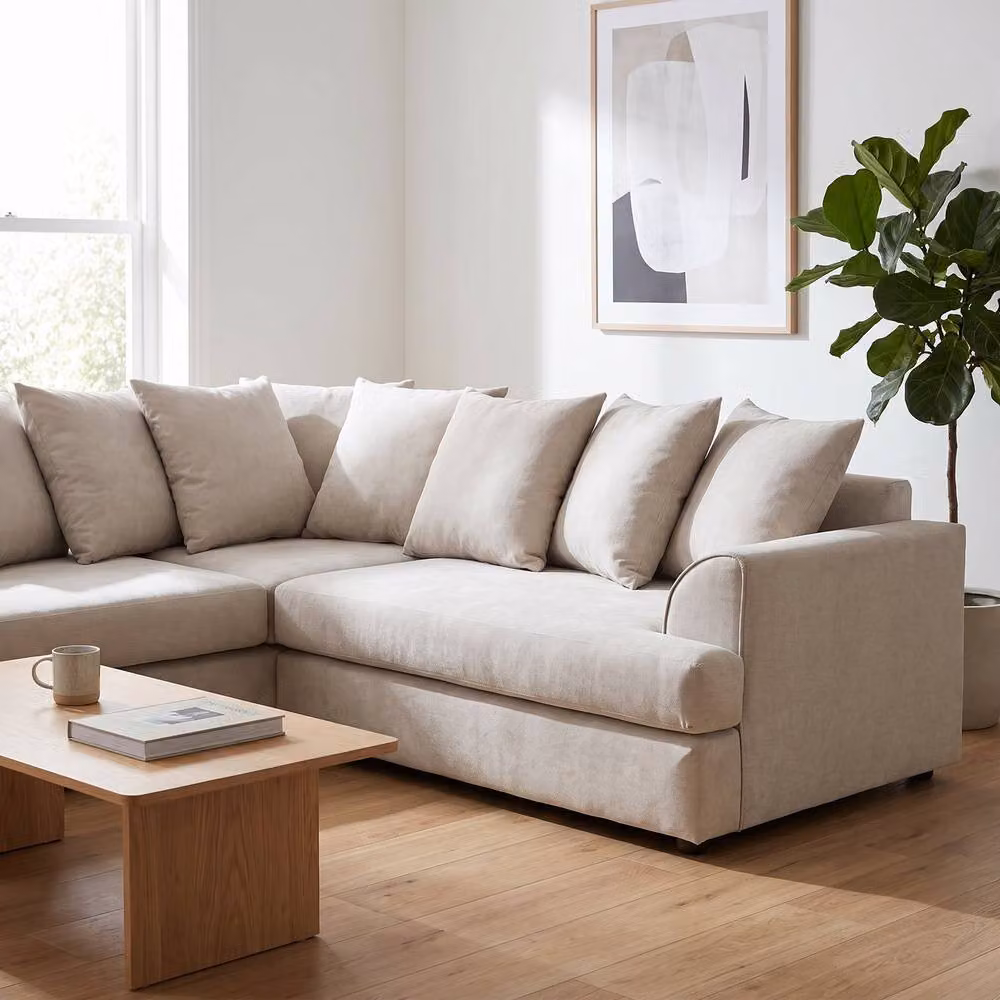 Abakus Direct Ferguson Relaxed Linen Corner Sofa in Beige – 2