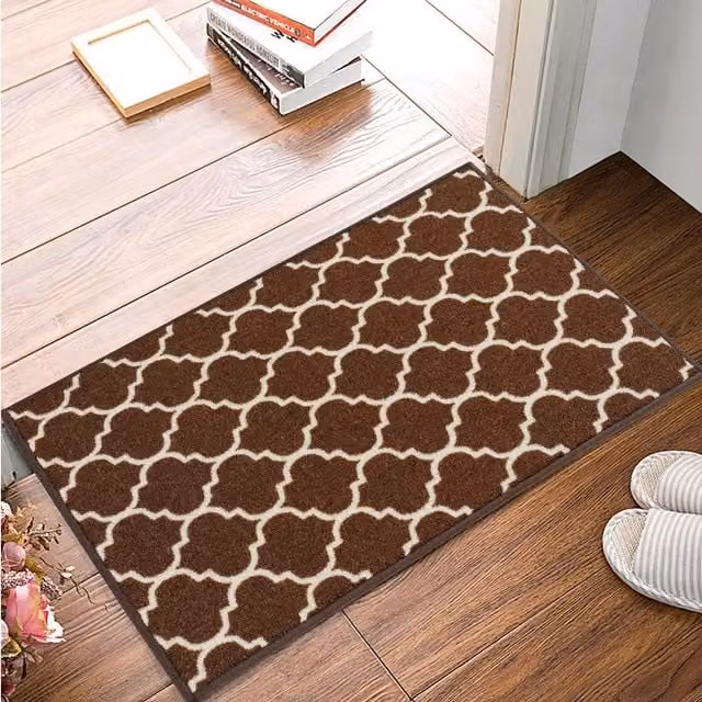 Smart Living Trellis Non-Slip Machine Washable Door Mat, Brown, W: 80 cm, L: 300 cm – 1