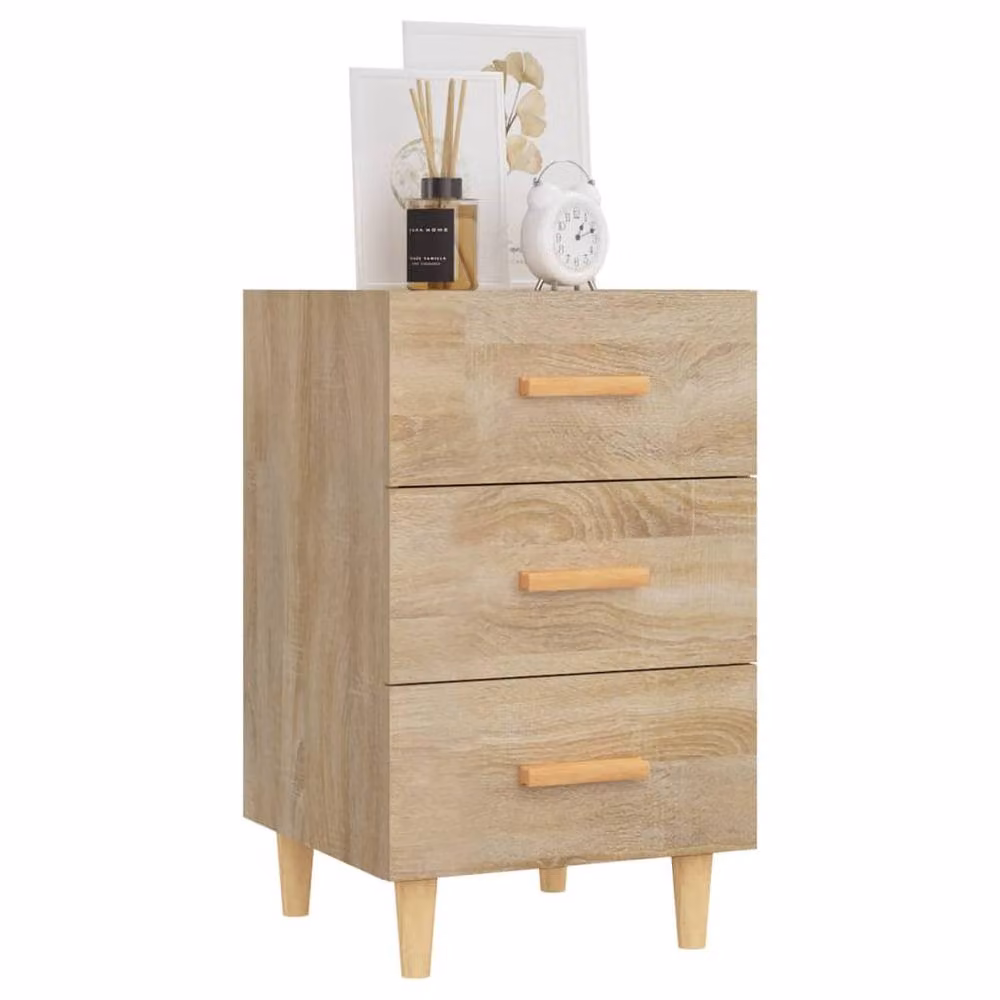 Berkfield Home Sonoma Oak Bedside Cabinet in Light Tan, W/D/H: 40 x 40 x 66 cm – 2
