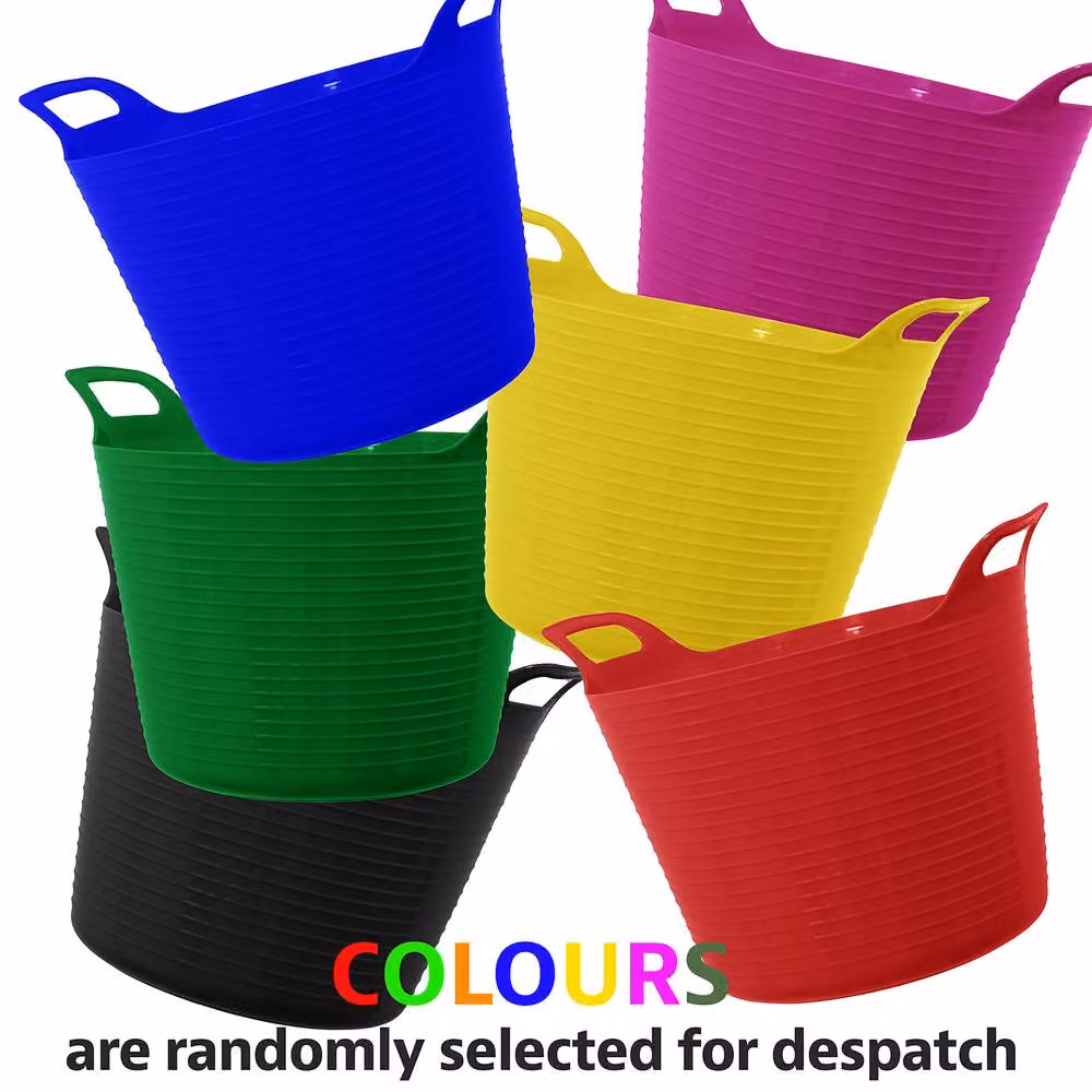 Simpa Multicolour Durable Plastic Multi-Purpose Flexi Tubs, 42L, Set of 5 – 3