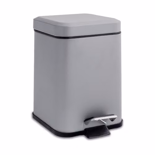 Harbour Housewares 3L Square Stainless Steel Pedal Bin with Removable Inner Bucket in Grey
