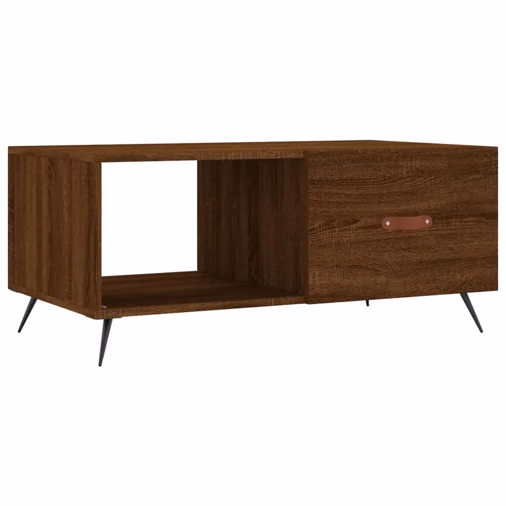 Berkfield Home Brown Oak Coffee Table, W/D/H: 90 x 50 x 40 cm – 2