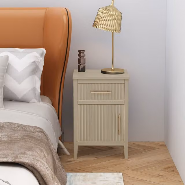 Cabinet Bits Monti 1 Drawer 1 Door Bedside Table in Clay
