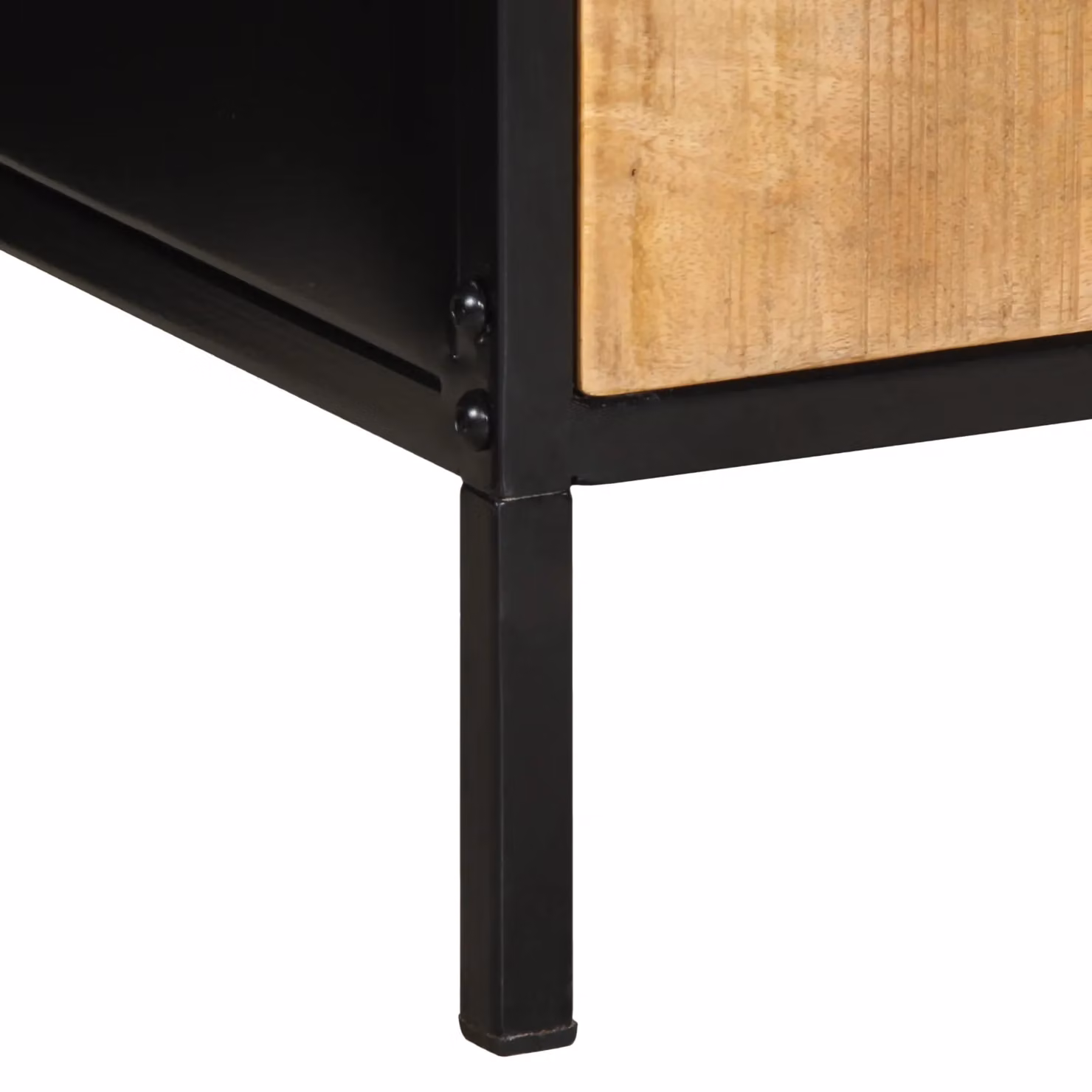 Berkfield Home Set of 2 Solid Mango Wood Bedside Cabinets in Black, W/D/H: 40 x 35 x 50 cm – 7