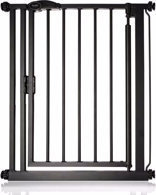 Safetots Pressure Fit Self Closing Stair Gate in Black, Width: 68.5 cm - 75 cm
