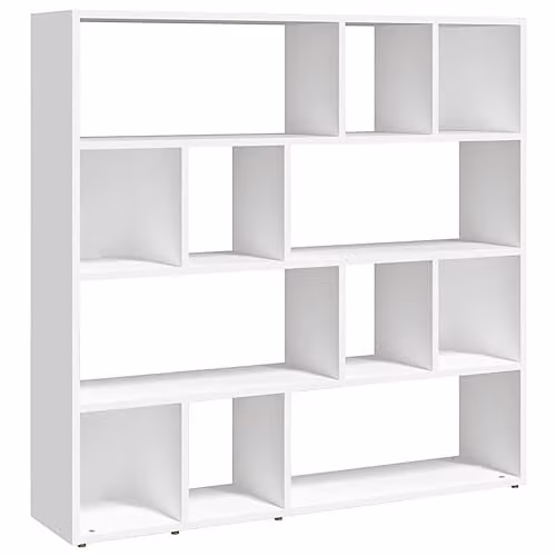vidaXL Book Cabinet and Room Divider in White, W: 105 cm, D: 24 cm, H: 102 cm – 1