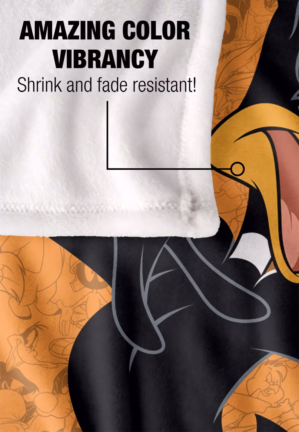 Warner Brothers Looney Tunes Super Soft Microfibre Fleece Throw Blanket, W/D/H: 152 x 127 cm, White/Multicolour – 5