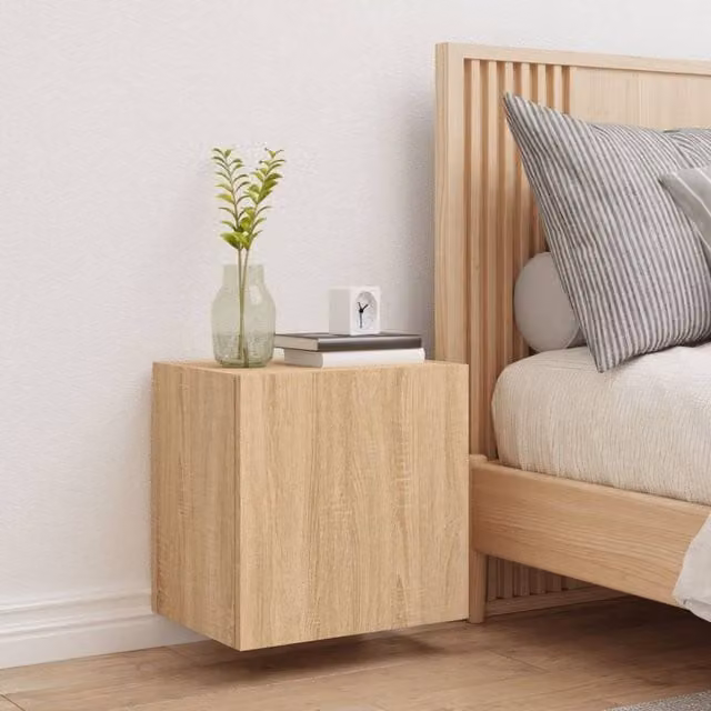 Berkfield Home Sonoma Oak TV Wall Cabinet in Light Tan, W/D/H: 40.5 x 30 x 40 cm – 1