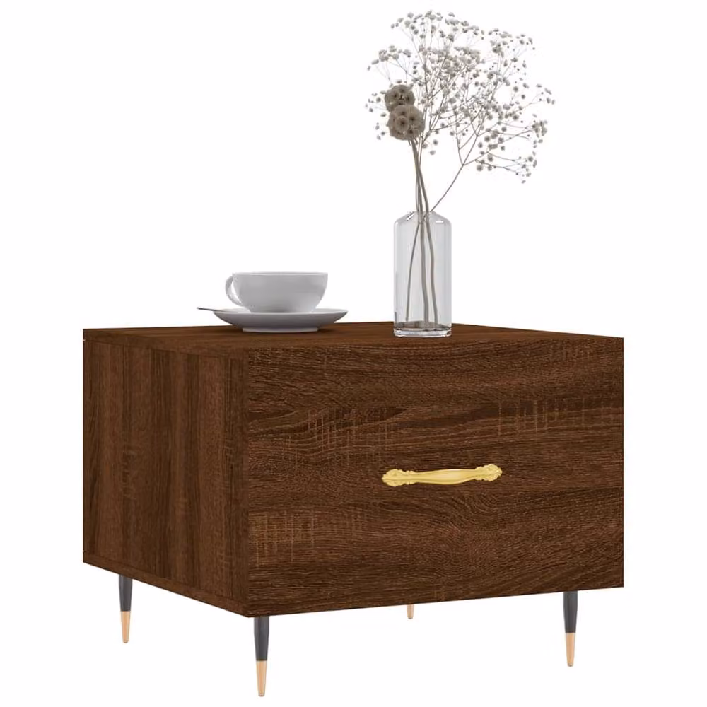 Berkfield Home Set of 2 Brown Oak Square Coffee Tables, W/D/H: 50 x 50 x 40 cm – 2