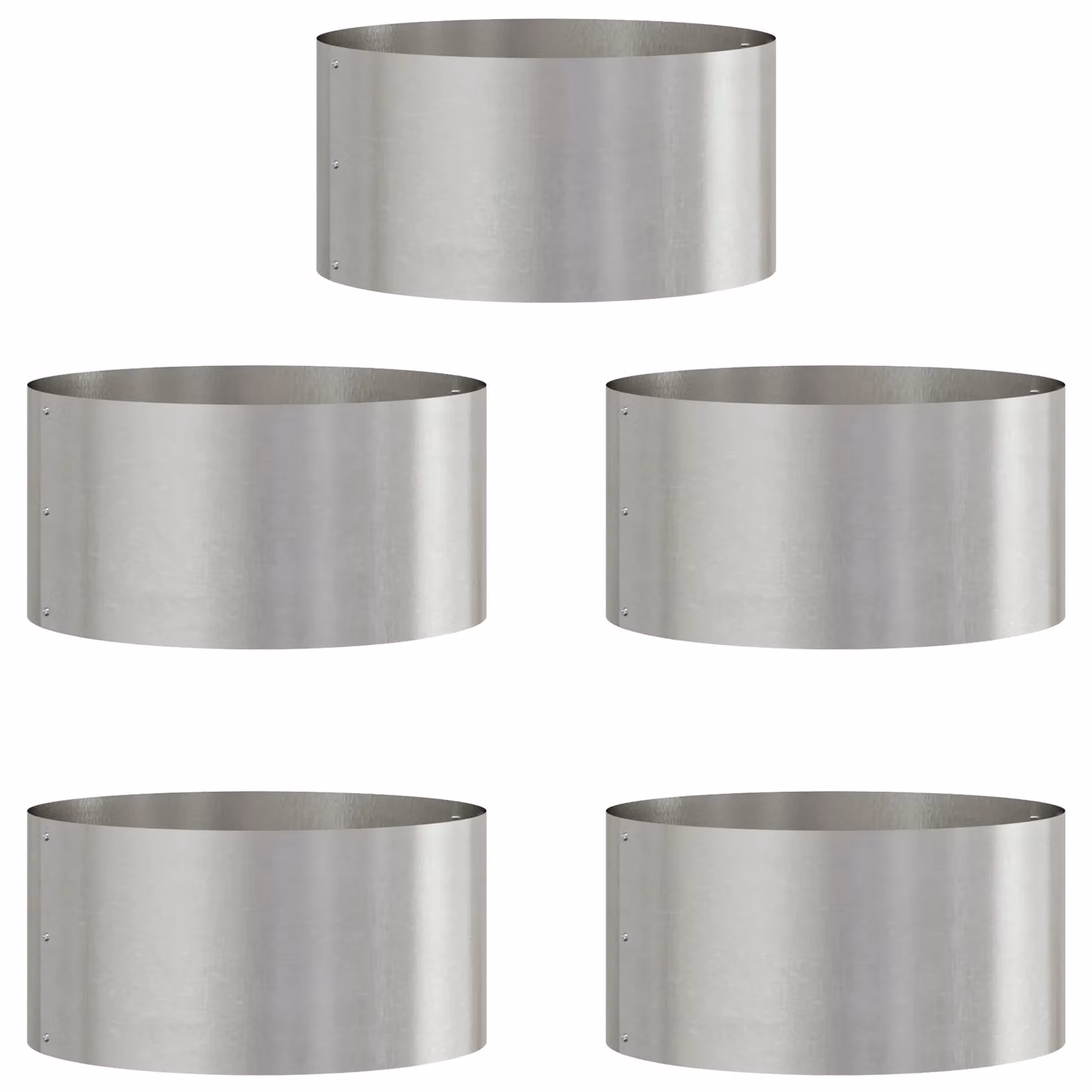Berkfield Home Stainless Steel Planter Set in Silver, Diameter: 40 cm – 2
