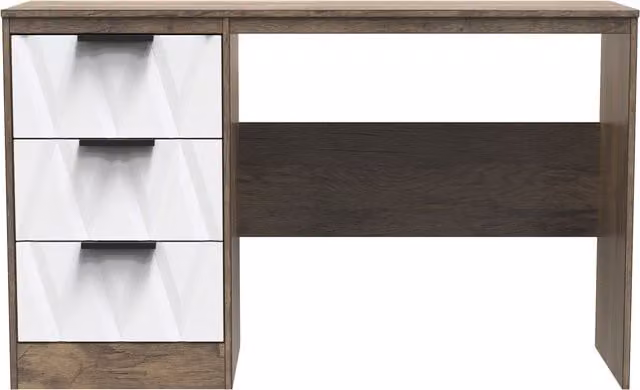 Ready Assembled 2 U Washington 3 Drawer Desk in Dark Brown