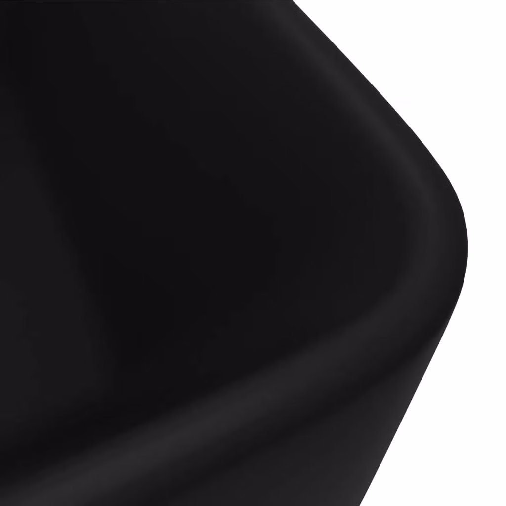 Berkfield Home Luxury Ceramic Rectangular Wash Basin in Matt Black, W: 41 cm, D: 30 cm, H: 12 cm – 4