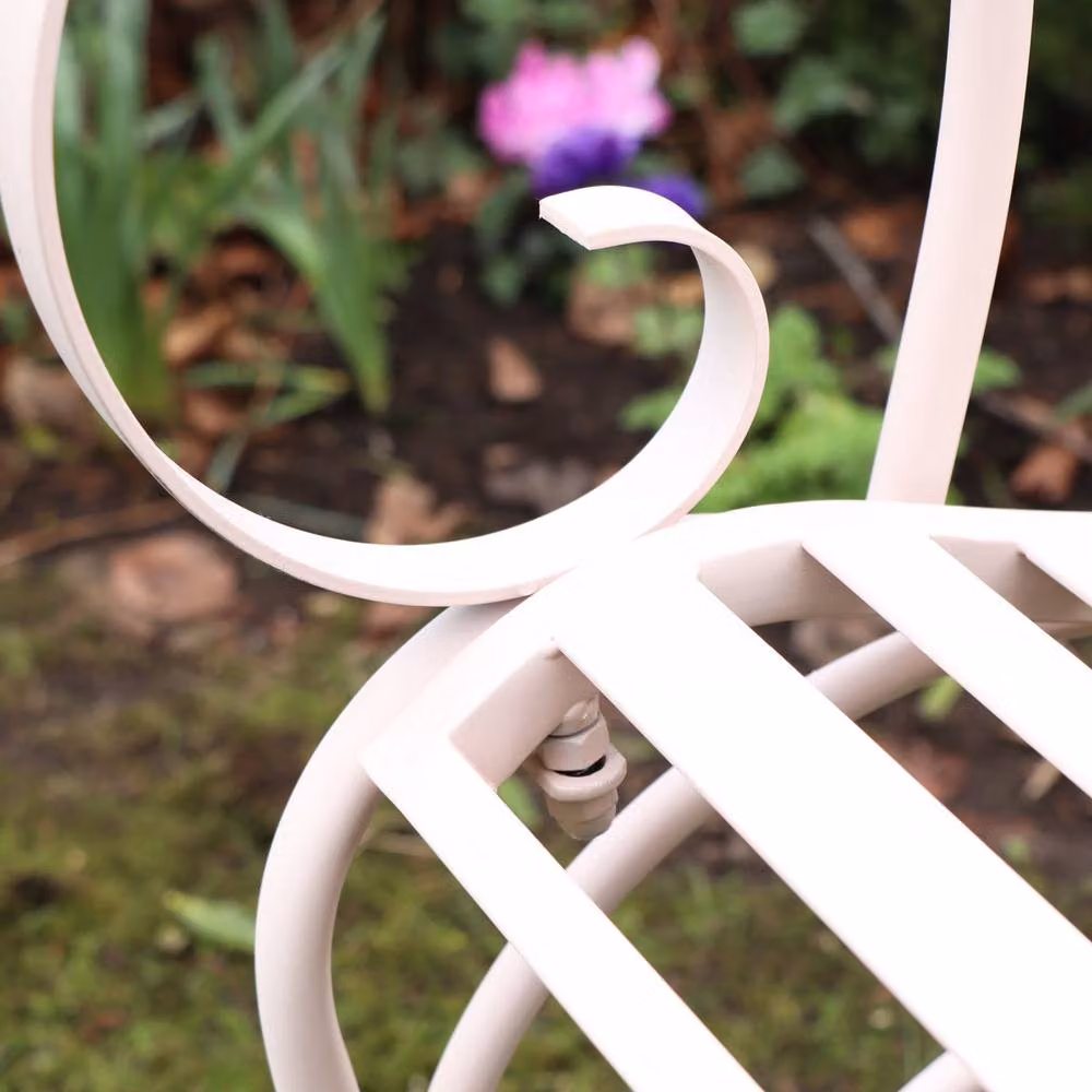 Melody Maison Ornate Pink Metal Painted Garden Chair, Height: 62 cm – 3