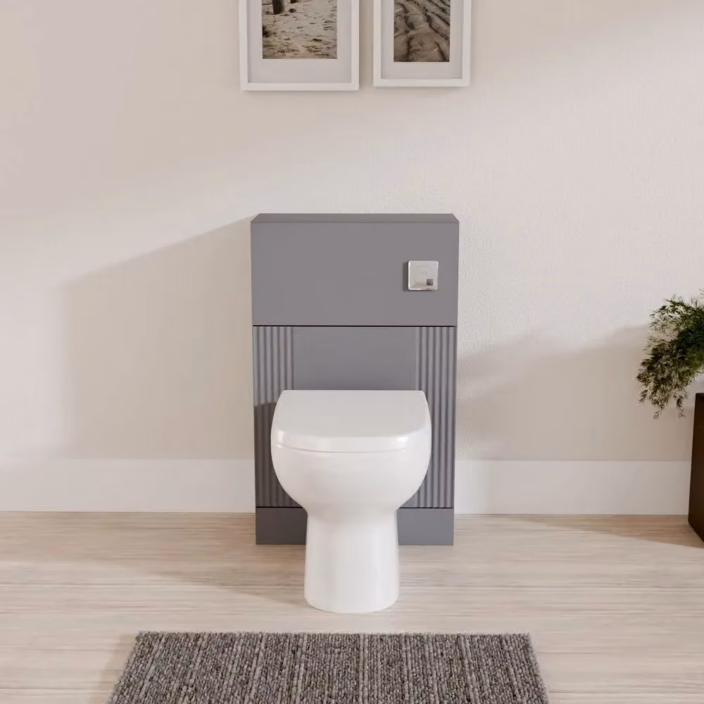 Balterley Retro Floor Standing Bathroom WC Toilet Unit in Satin Grey, Width: 50 cm – 2