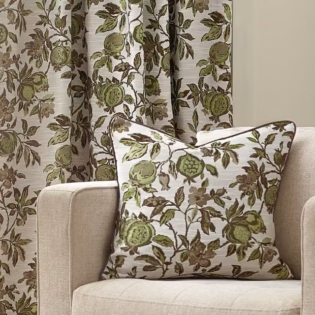 Terrys Classic Floral Square Jacquard Filled Cushion, Green and Multicolour, W/D/H: 50 x 50 x 50 cm