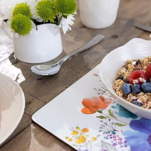 Creative Tops Meadow Floral Printed Rectangular Cork Backed Placemats, Multicolour, W: 30 cm, D: 23 cm, Set of 4 – 3