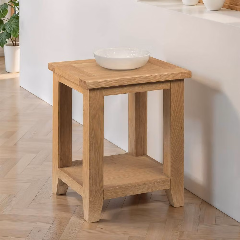 Cheshire Thistlewood Lamp Table in Light Oak Brown, W: 55.0 cm, D: 44.0 cm – 2