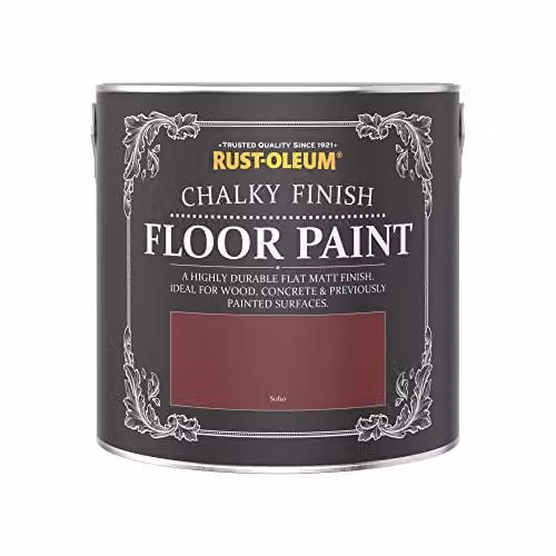 Rust-Oleum Soho Red Scratch-Proof Water-Based Floor Paint in a Matt Finish, 2.5L – 3