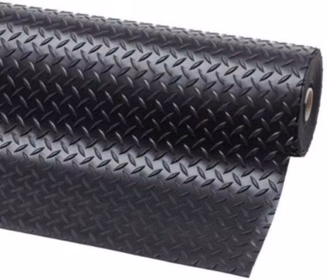 Ark Mat Rubber Flooring Matting in Black Willow Pattern, W: 200 cm, D: 150 cm, H: 0.3 cm – 1