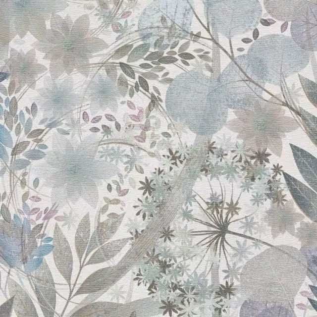 Erismann Secret Grove Botanical Floral Art Nouveau Vinyl Wallpaper in Blue
