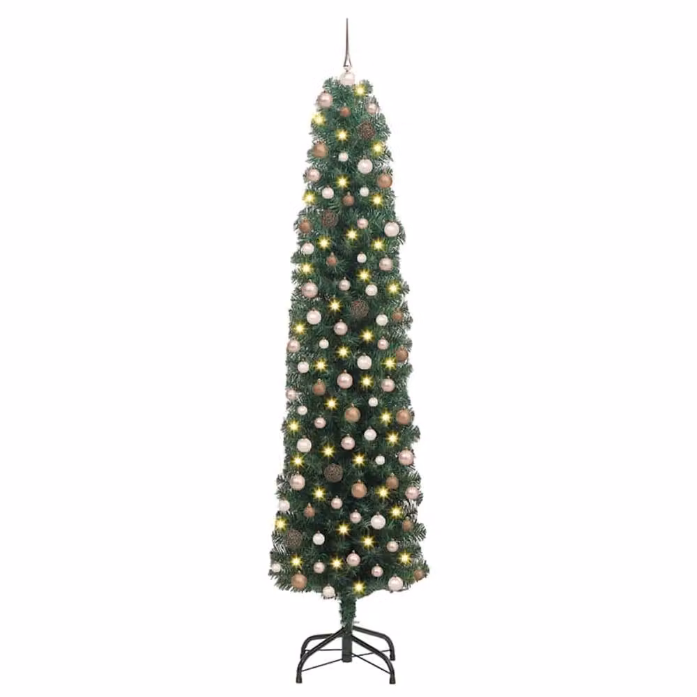 Berkfield Home Artificial Christmas Tree with 300 LEDs and Stand, Green, Height: 210 cm – 2