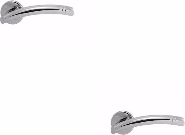Loops 2x Pair Arched Round Bar Lever with Ring Detailing Concealed Fix in Polished Chrome