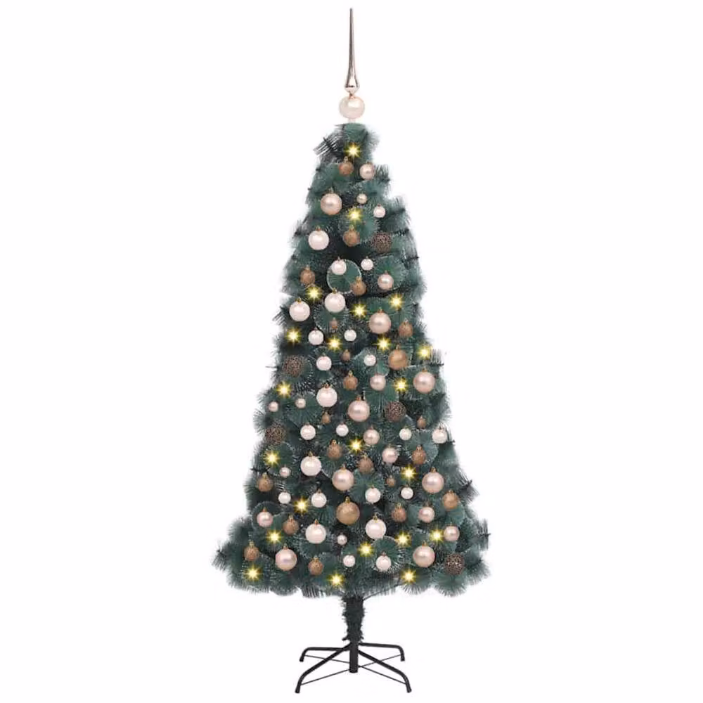 Berkfield Home Artificial Pre-lit Christmas Tree with Ball Set, Green, Height: 210 cm – 2