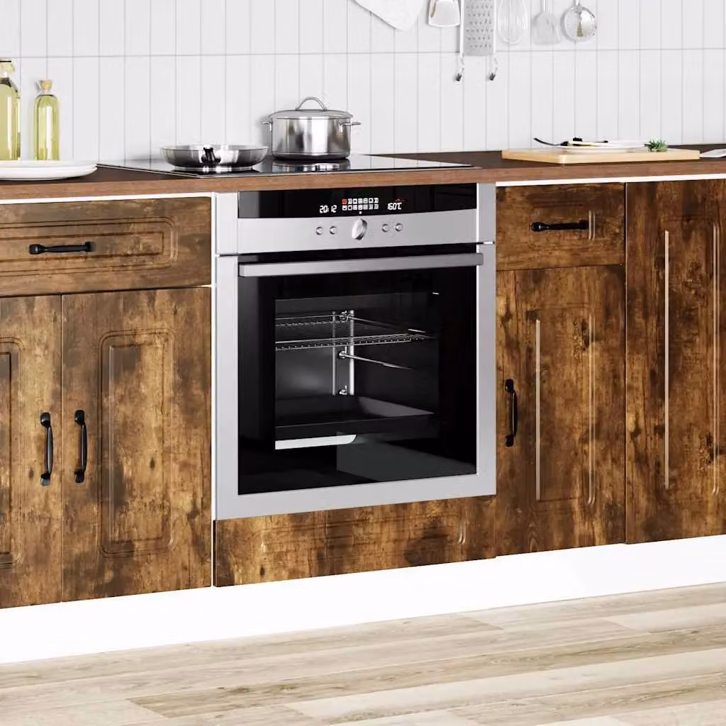 Berkfield Home Kalmar Freestanding Oven Cabinet in Smoked Oak Brown – 2