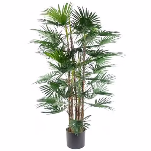 Leaf Large Green Artificial Palm Tree, H 120 cm x W 70 cm x D 70 cm – 1