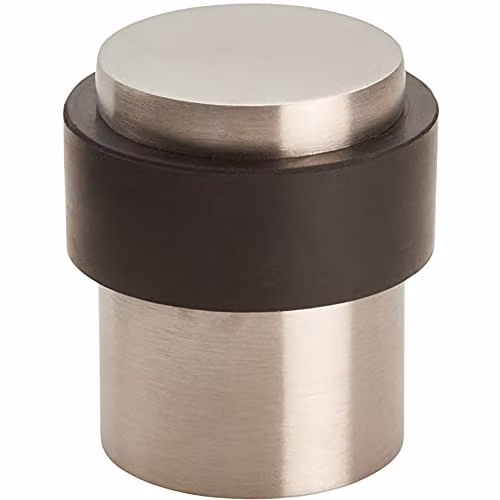 Loops Brushed Stainless Steel Pedestal Doorstop with Rubber Buffer in Silver