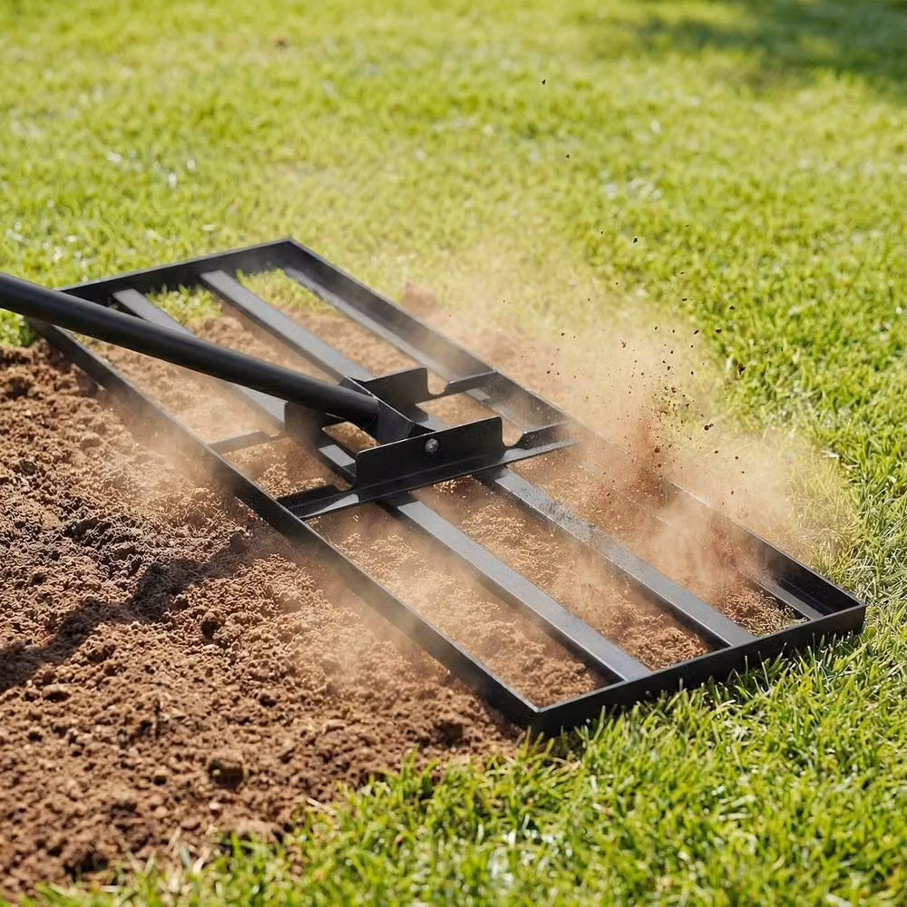 Costway Lawn Leveling Rake with Adjustable Handle in Black – 3