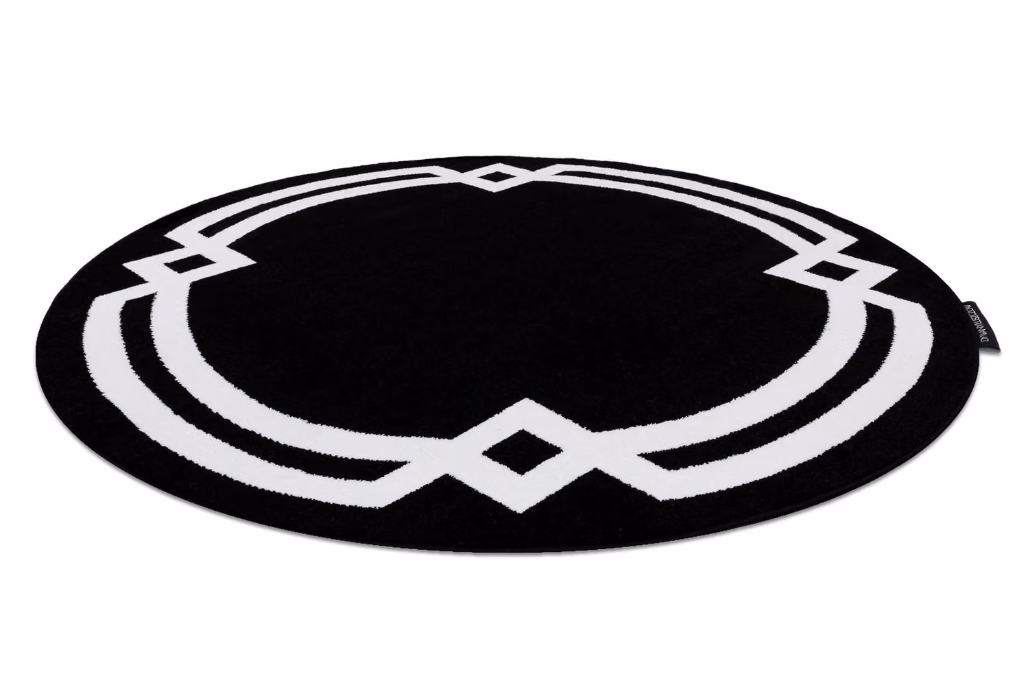 RugsX Hampton Round Geometric Art Deco Rug in Black, Diameter: 160 cm – 3