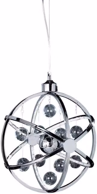 Endon Muni Spherical Ceiling Pendant Light in Chrome and Transparent Glass, Diameter: 39 cm