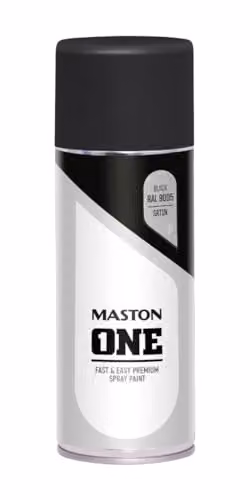 Maston One Opaque Spray Paint in Black Satin Gloss, 400 ml – 1