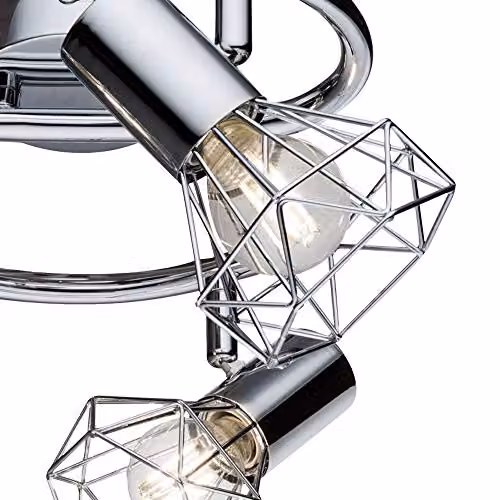 Netlighting Xara I Ceiling Spotlight Cluster in Chrome and Grey with 3x E14 Sockets – 2