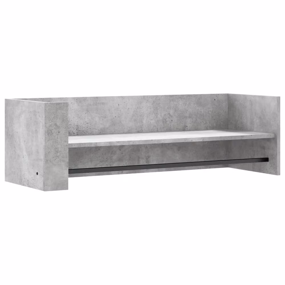 Berkfield Home Wall Mounted Cube Shelf in Grey Matt MDF, W/D/H: 100 x 35 x 30.5 cm – 2