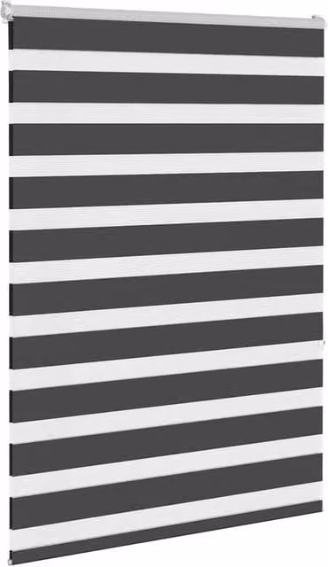 Berkfield Home Elegant Zebra Blind in Black Polyester, W: 115 cm, H: 150 cm – 1