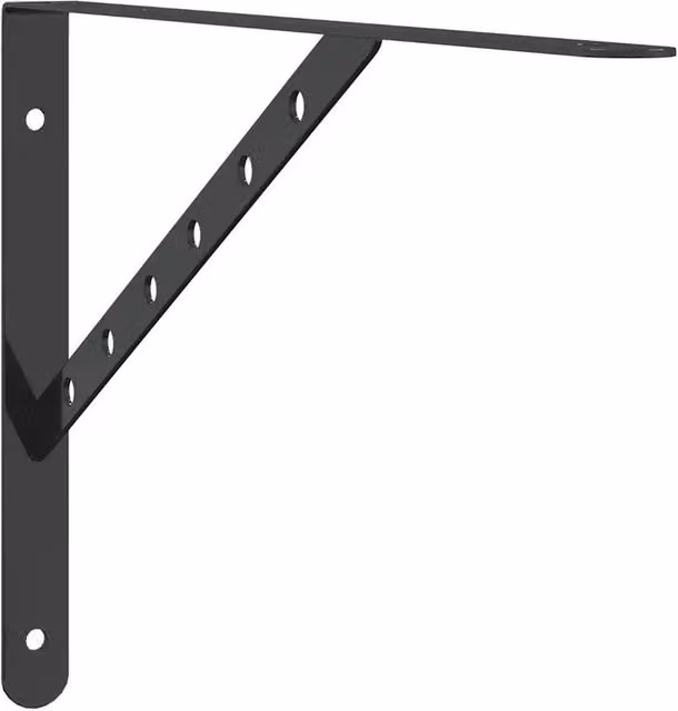 Kelvenix Stainless Steel Shelf Brackets, Black, 4 Pack, W/D/H: 40 x 2.5 x 25 cm – 1