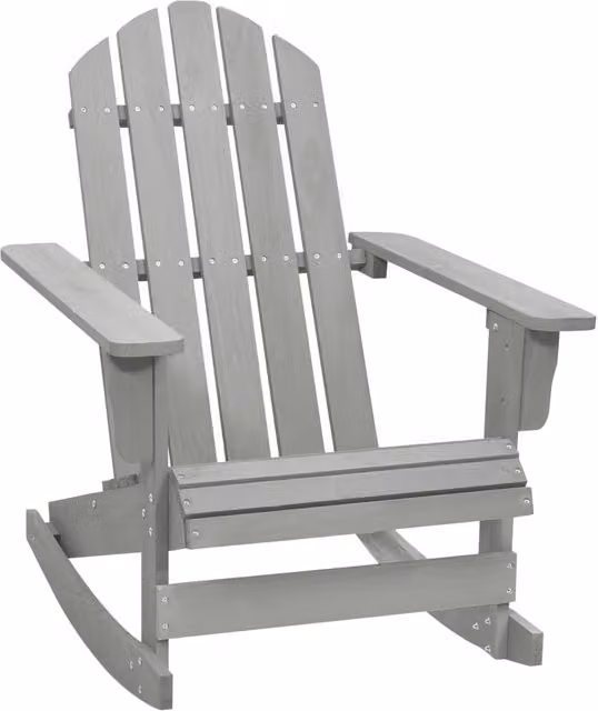 Berkfield Home Garden Vintage Wood Rocking Chair in Grey