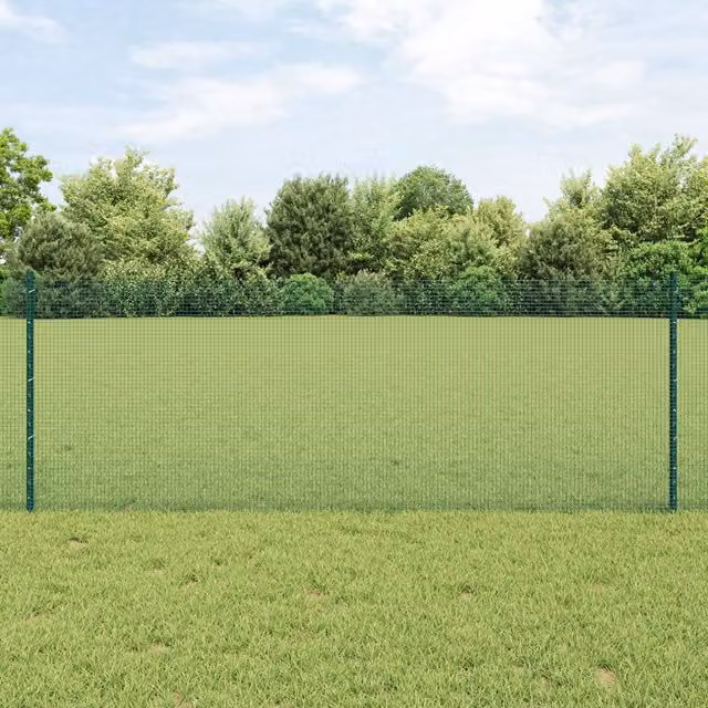 Berkfield Home Green Steel Welded Wire Fence with 44 U-Profile In-Ground Posts, 0.8 x 100 m – 1