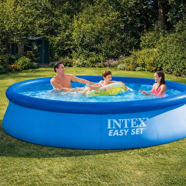 Intex Easy Set Round Above-Ground Pool in Blue