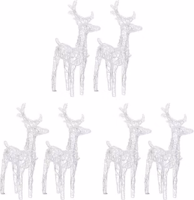 Berkfield Home Beautiful Christmas Reindeer LED Light Set, 6 Pieces, Cool White, 240 LEDs, Acrylic – 1